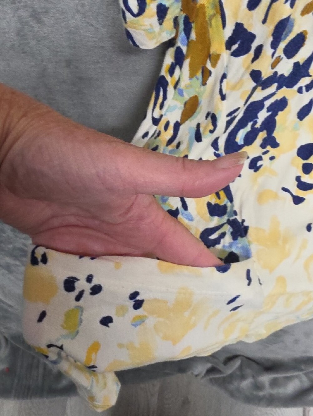LOGO by Lori Goldstein Yellow, Blue & Purple Abstract Floral Tunic Sz XL - Picture 3 of 6
